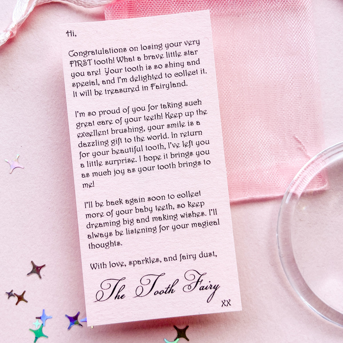 Tooth Fairy Letter Kit (Pink)- First Tooth